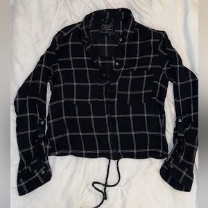 Abercrombie & Fitch Black Windowpane Button-Down Shirt